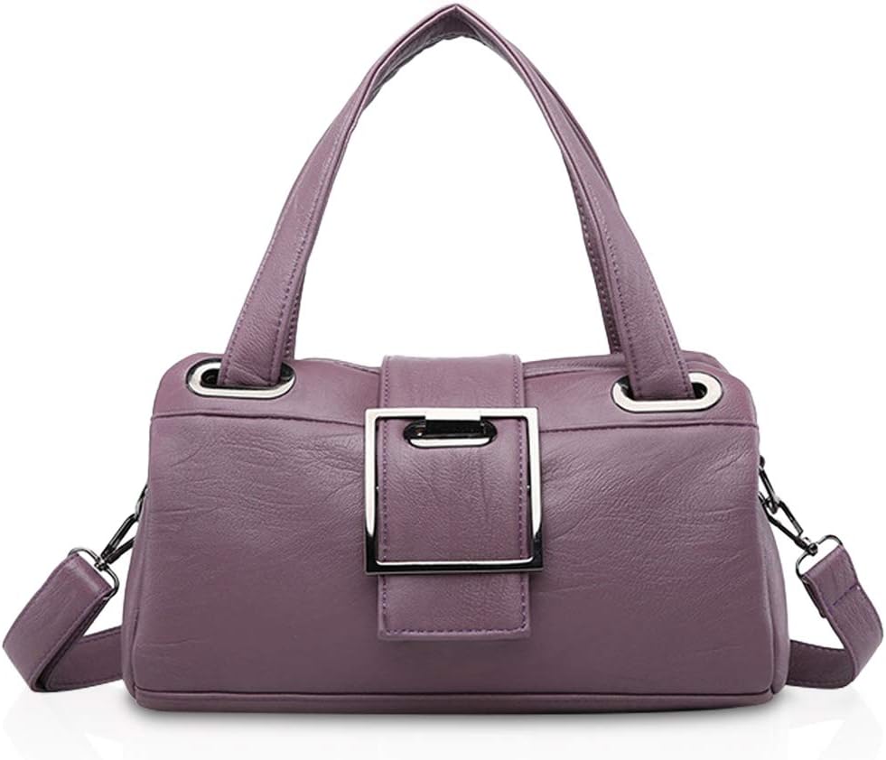 NICOLE & DORIS Borsa A Mano Donna In PU Viola – Retrò, 31x13x16 Cm, 3 Scomparti, Artigianale