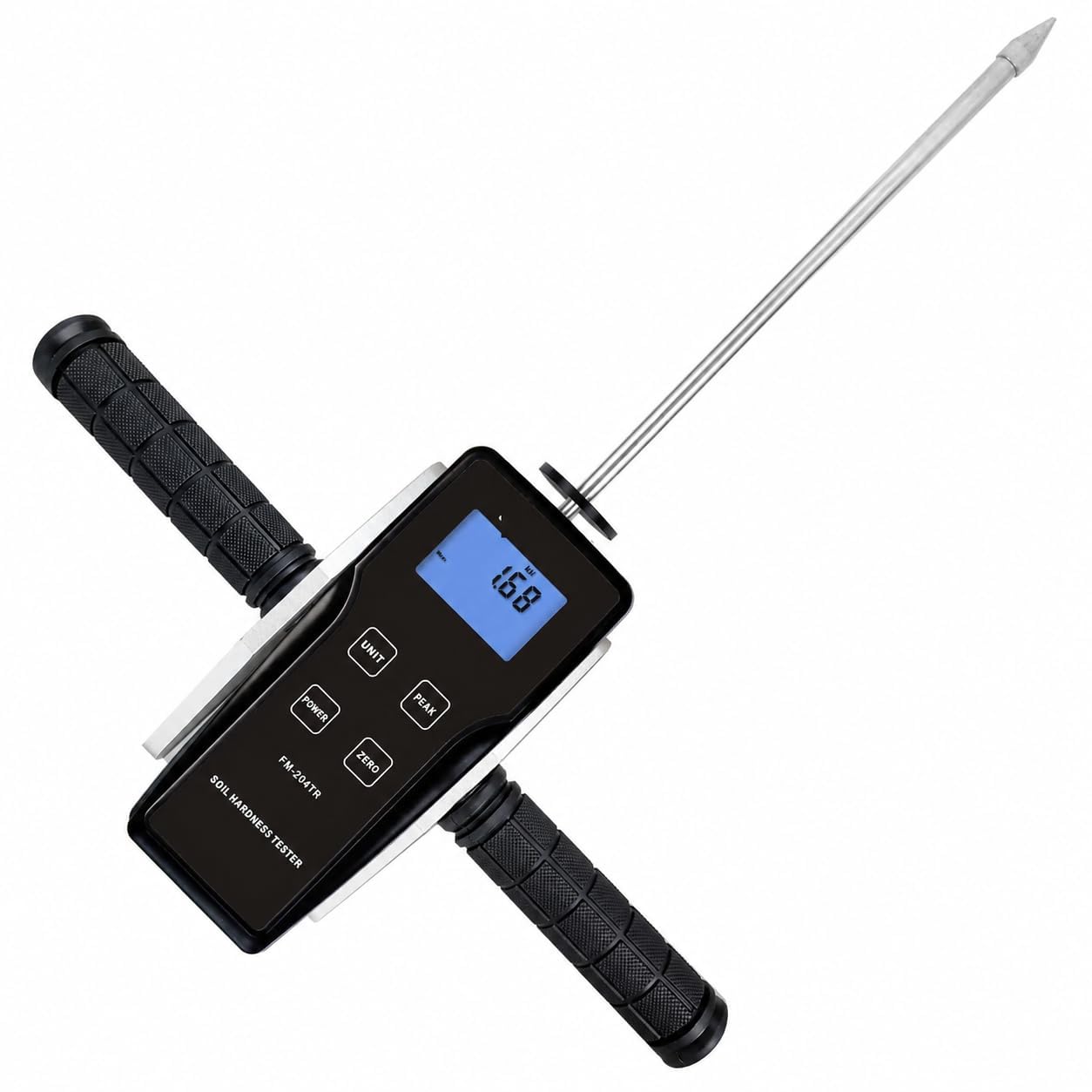 Cyfrowy tester twardości gleby, 0-100 kg, głębokość 30 cm z dokładnością ±0,25%, cztery jednostki, peak hold, zero kalibracji, podwójna moc do rolnictwa, budownictwa, terenu lub laboratorium