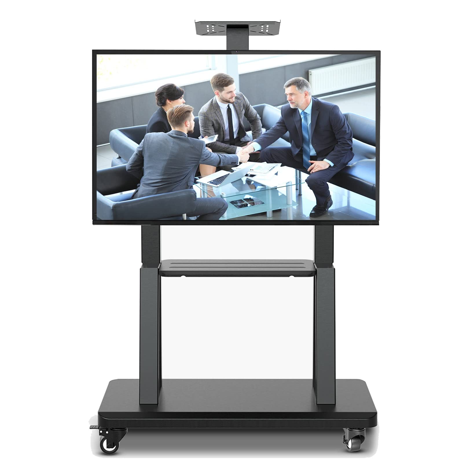 TABOJS Soporte rodante para TV de 5575 Pulgadas, TV de Altura Ajustable con Ruedas para Dormitorio, Granja, Oficina, Soporte con Estante de Almacenamiento