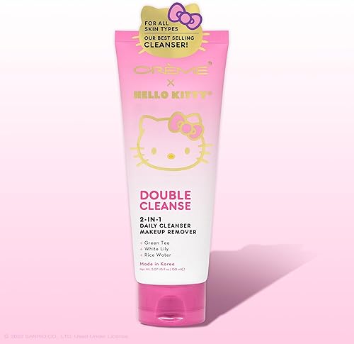 Miniatura 2 de The Crème Shop x Hello Kitty Kawaii Klean Vault: Klean Beauty Cuidado de la piel con limpiador facial, tónico de leche de fresa, crema de agua rosa,