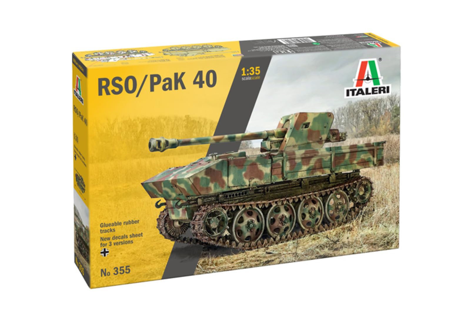 Italeri 0355 1:35 7.5 cm RSO with PAK40 - Faithful Replica, Model Building, Plastic Kit, Tank Kit, 1:35, Model Kit, Assembly, Unpainted