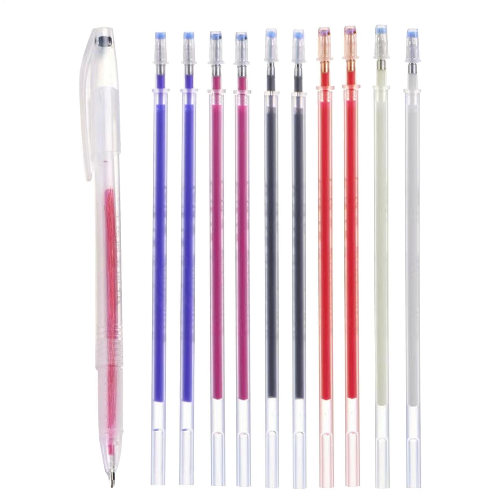 Heat Erasable Fabric Pens - 4 Colors Textile Markers | Heat Erase Empty Sewing Pens For Marking Textile With 10 Refills | Erasable Writing Instruments For Quilting Sewing Dressmaking