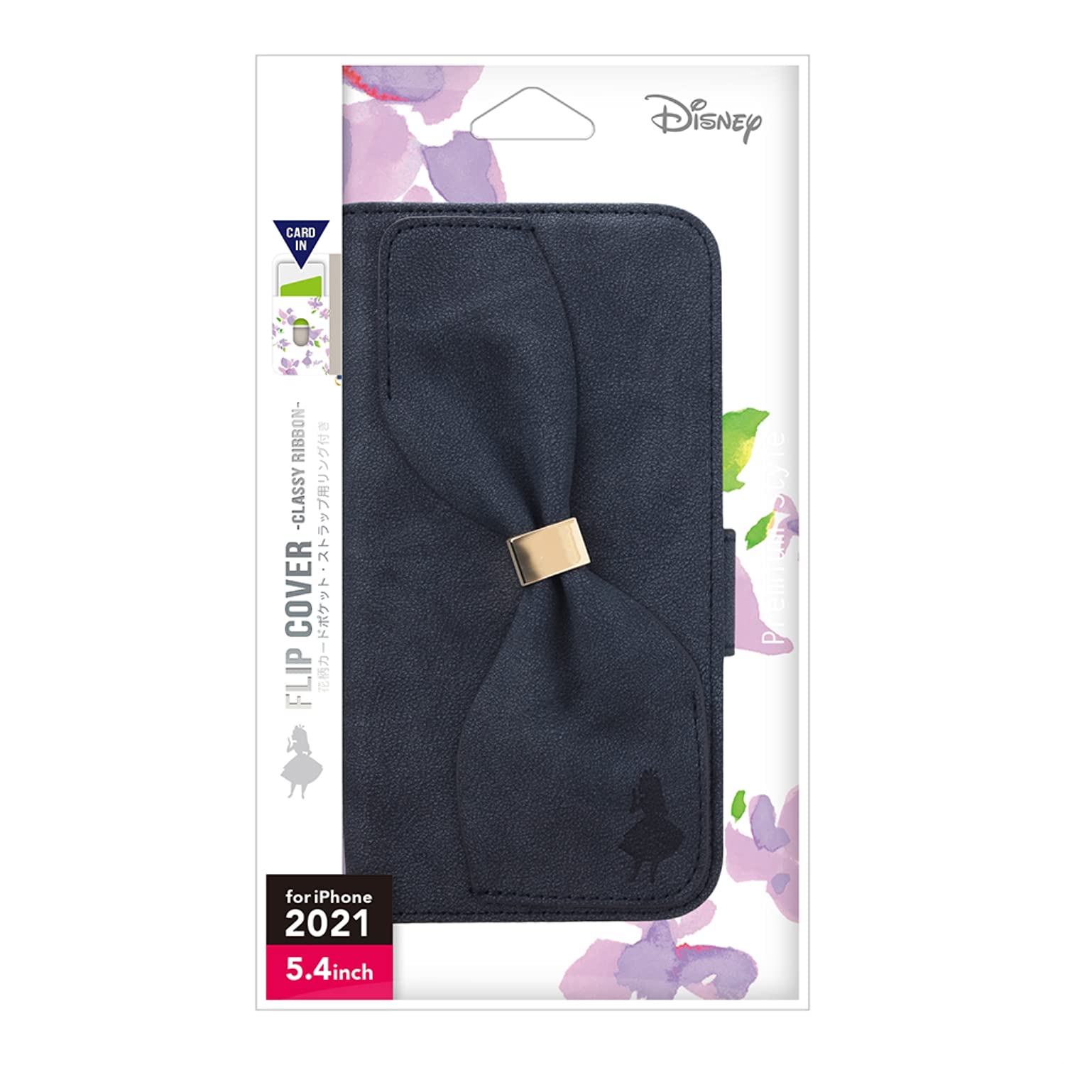 PGA PG-DFP21J06ALC フリップカバー Disney アリス〔iPhone 13 mini用〕
