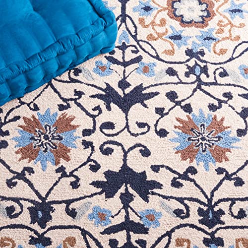 Safavieh Chelsea Collection 2'6" X 8' Ivory / Navy Hk727A Hand-Hooked French Country Wool Runner Rug #TOP5