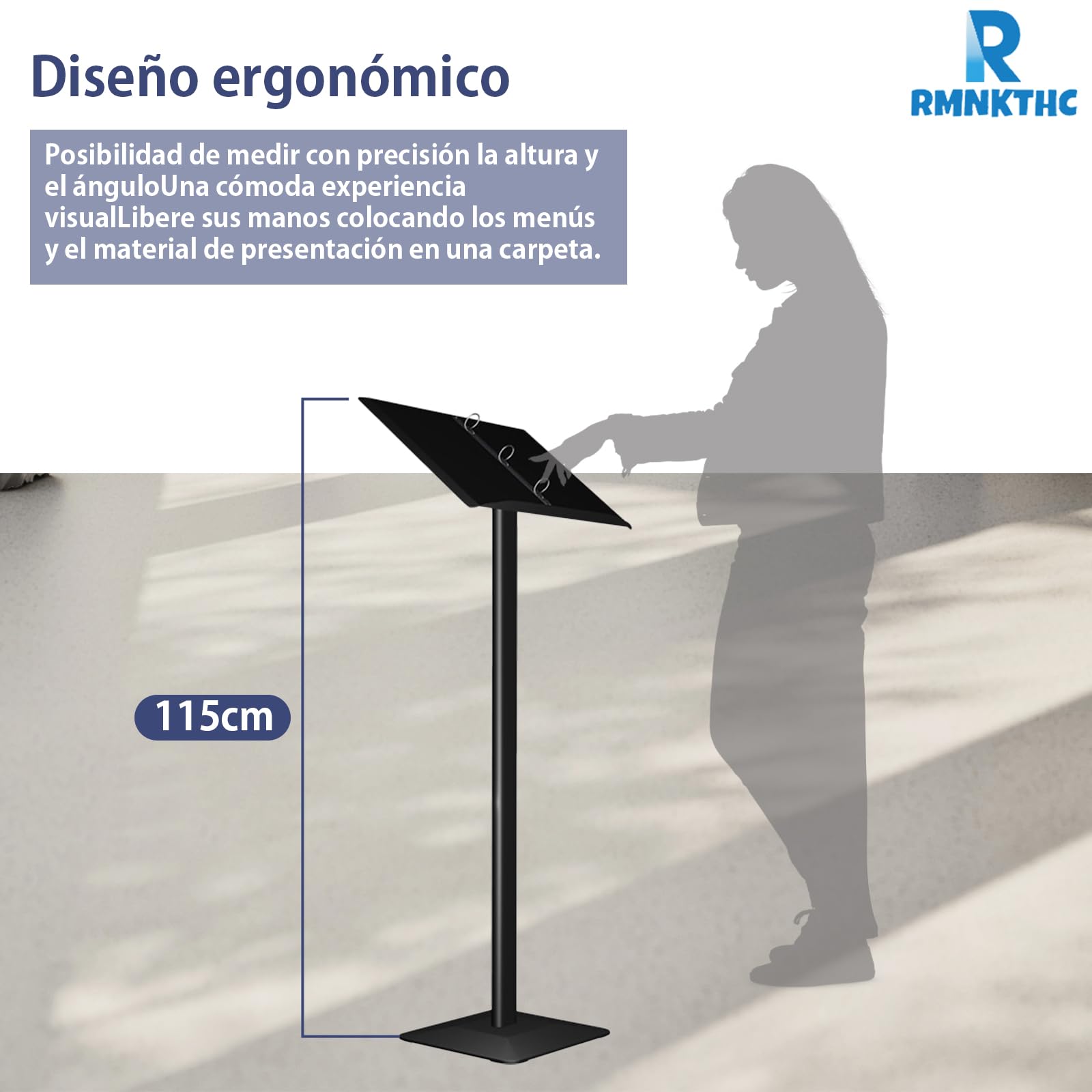 Soporte para menús de metal para exteriores, resistente a la intemperie, con juego de herramientas, soporte para restaurante, cafetería, tienda (negro)