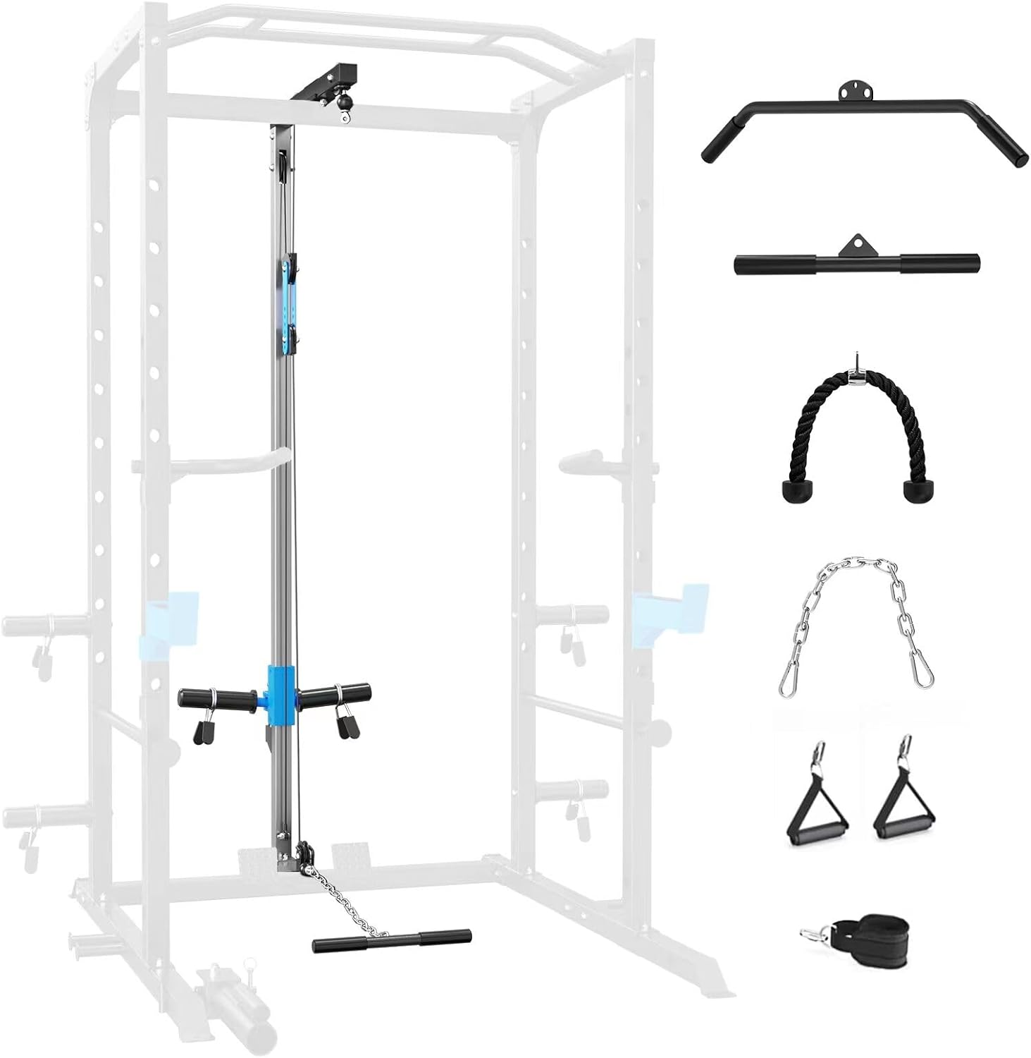 ULTRA FUEGO LAT Pull Down Attachment for Power Cage, Multi-Functional Power Rack Optional Cable Pulley System for Home Gym, Addition for ULTRA FUEGO Power Cage(LAT Pull Down Attachment Only)