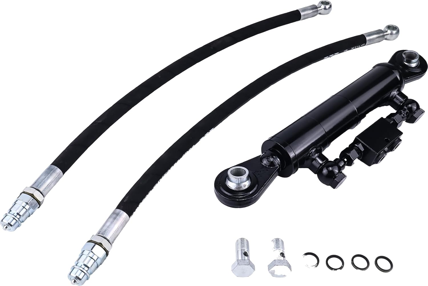 Solarhome New Hydraulic Top Link Cat. 1-1 with Locking Block 16 1/8” - 22 7/16” with 2 x Hose, 2-Way Check Valve Hydraulic Cylinder Compatible with Tractors, Excavators