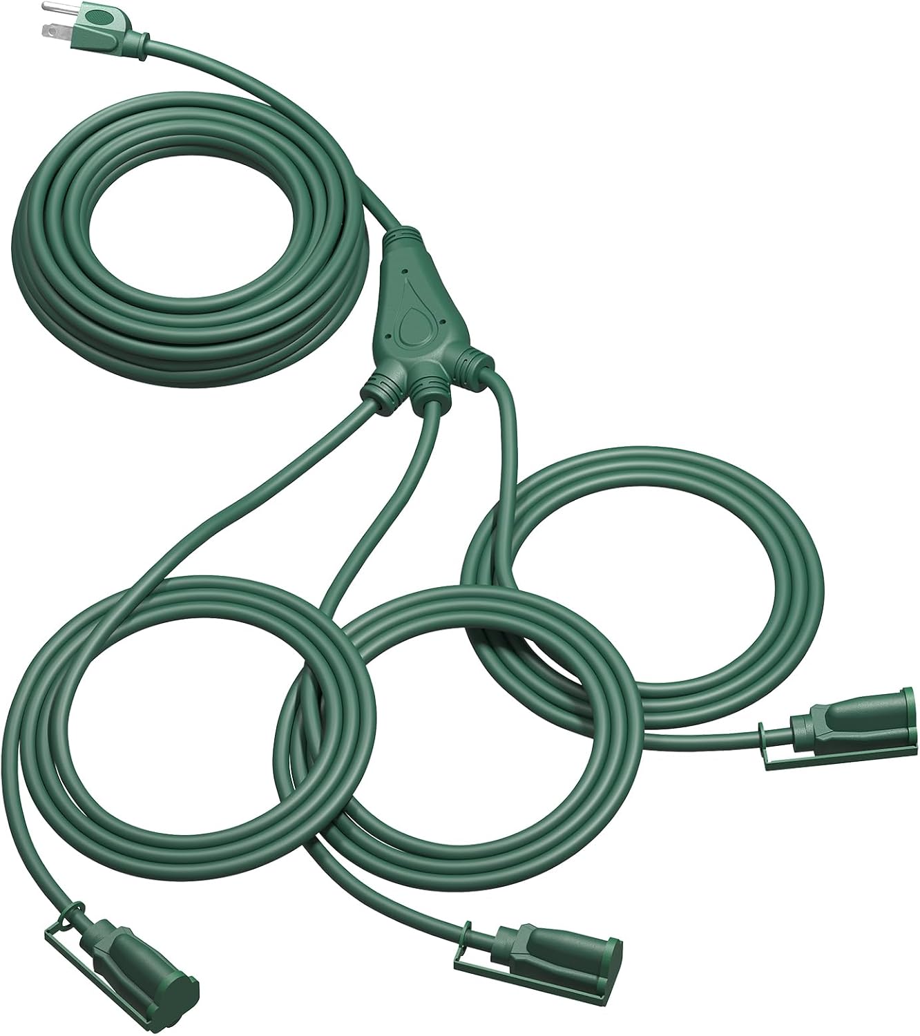 Outdoor extension cord splitter 1 to 3 40 ft total