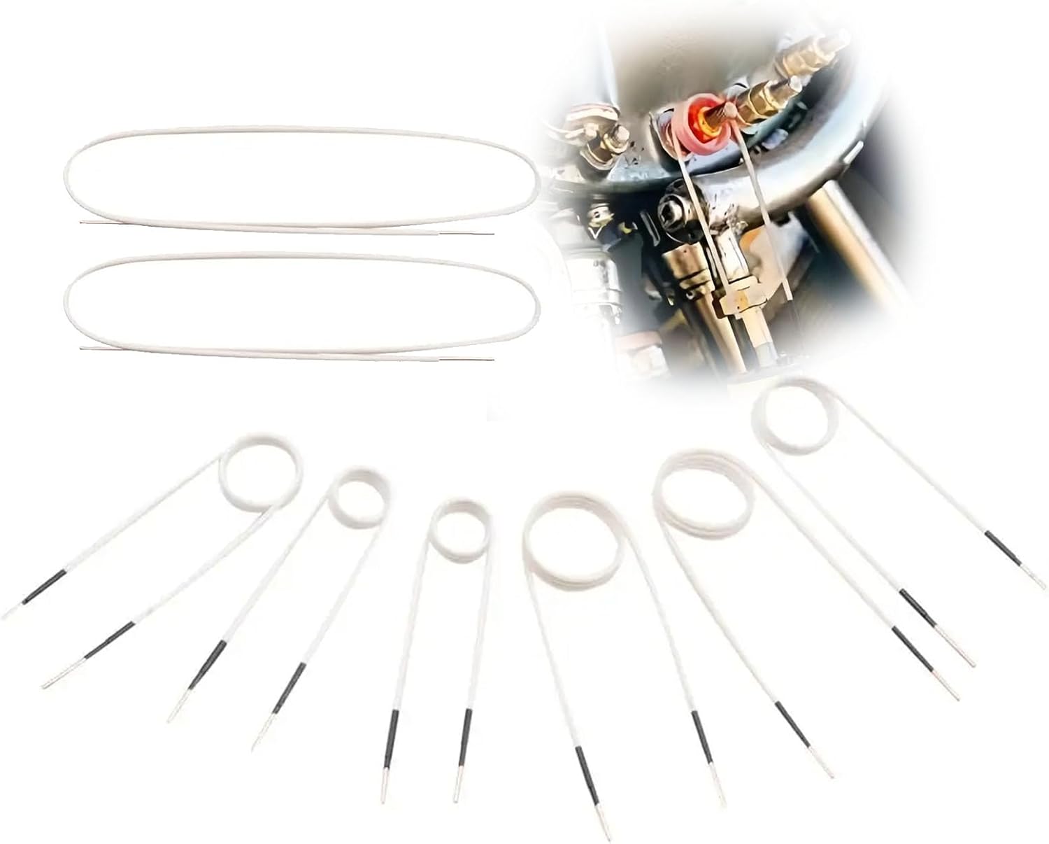 10PCS Induction Heater Coil Kit for Magnetic Induction Heater, 8 Coils & 2 Free Forming Induction Heater Wires for for Removing Rusty Bolts and Nuts