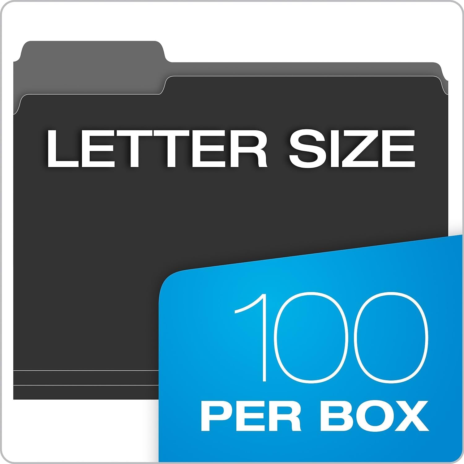 Pendaflex Interior File Folders, 1/3 Cut, Top Tab, Letter Size, Black 100 per Box (4210 1/3 BLA)