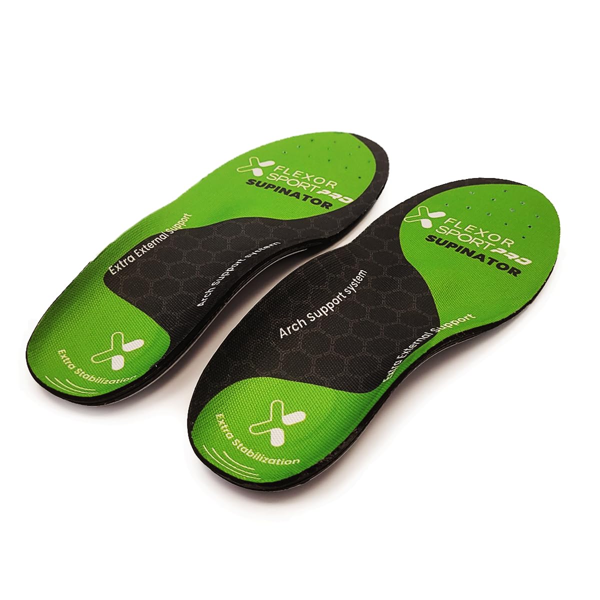 Flexor Plantillas Pro Trail Running Pie Supinador Talla 46 Verde Soporte Arco Plantar Tecnología Gel Absorción Impacto
