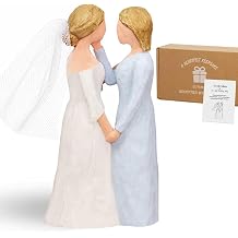 Mother of the Bride Gifts from Daughter, Sentimental Wedding Day Figurine for Mom for Bridal Shower and Wedding Morning, Hand-Painted Resin Mother Daughter Keepsake with Gift Box