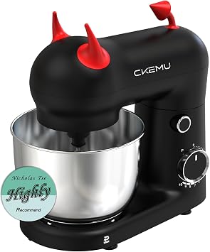 Stand Mixer, Compact & Space-Saving, Stainless Steel Bowl, Unique & Playful Design, Effcient 300W Motor, Dishwasher-Safe Attachments, SM-2549A Black