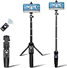 Fugetek Portable 48" Selfie Stick & Tripod, Extendable, Bluetooth Remote, All in One, Lightweight Aluminum, Photos, Video, TIK Tok, Compatible with iPhone 12,11/Xs MAX/XR/XS/X, Galaxy S10/S9/S9