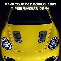 Vista 5 de 2 piezas de rejillas de ventilación universales para capó de automóvil, cubierta de moldura de entrada de aire para capó (negro)