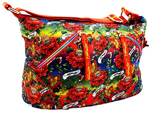 Ed Hardy Shoulder bag 1ANY033EME- Orange Sac à dos loisir, 33 cm, 4 liters, Multicolore (Multicolour)