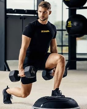 ZIVA HIIT TPU Hexagon Dumbbells Premium No-Roll Urethane Dumbbells with Fully Knurled Chrome Handles, Scratch-Resistant TPU Coating, Easy-Read Weight Markings 530 lb Pairs for Strength Training