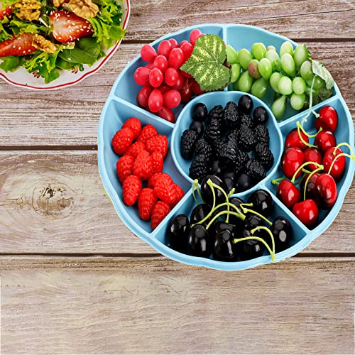Frcctre 20 Pack 6 Sectional Round Plastic Appetizer Serving Platter, 12 Inch Disposable Divided Snack Serving Platter Food Tray Nut And Candy Serving Platter Veggie Fruit Dish Platter #TOP5