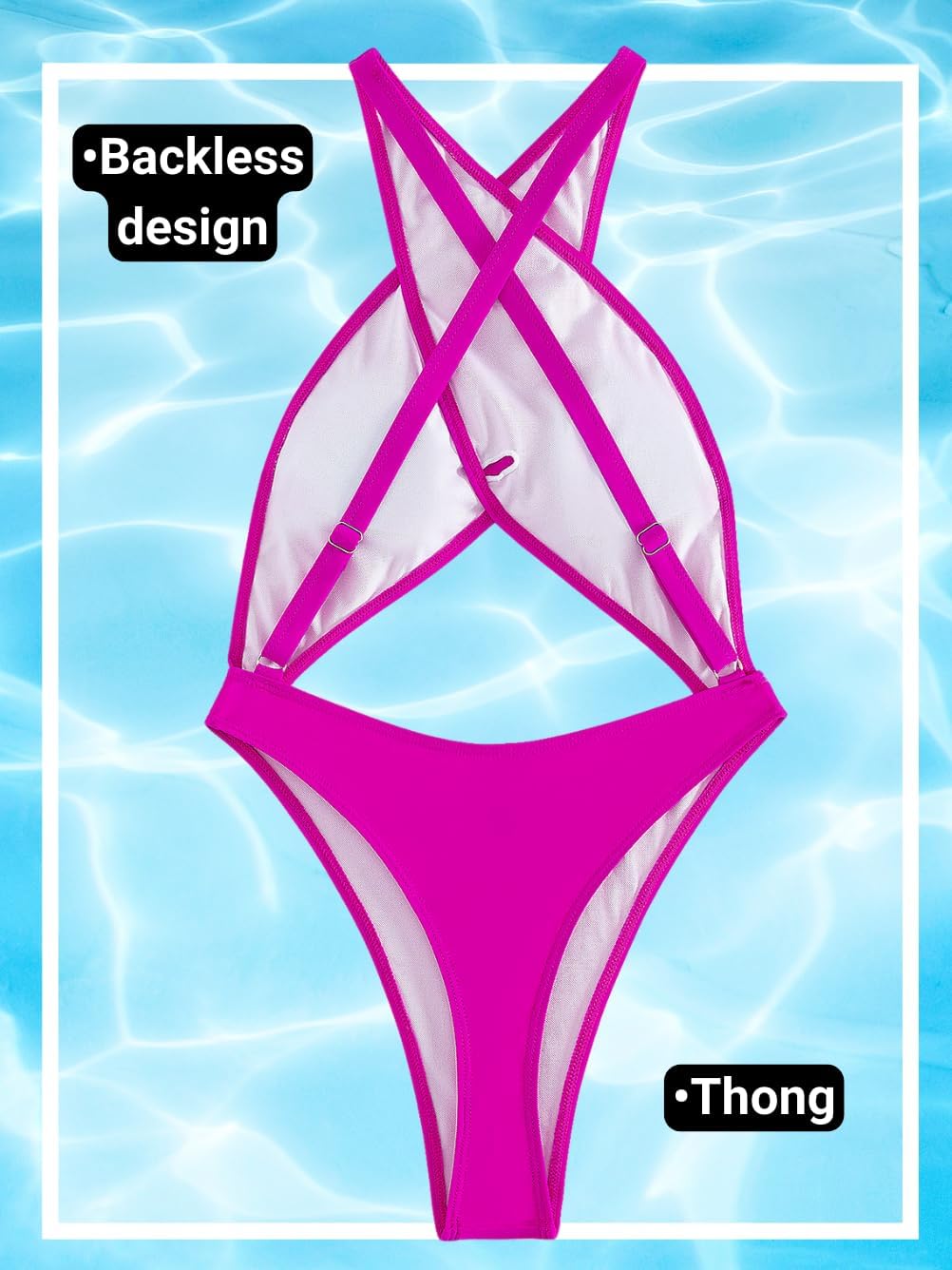 Kaei&Shi Sexy One Piece Swimsuit for Women,Cut Out Criss Cross Bathing Suit,Thong Monokini Swimsuits - Image 7