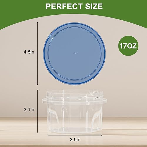 Miniatura 10 de Recipiente de sopa reutilizable con tapa superior hermética, recipientes redondos de plástico sin BPA para preparación de comidas de cocina,