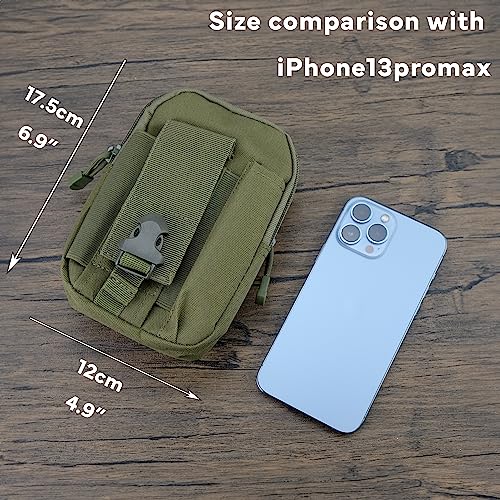 Tactical Waist Pouch Molle Edc Pouch Outdoor Man Waist Bag With Phone Belt Clip Holder Holster Carrying Pouch For Smartphone (Khaki) #TOP1