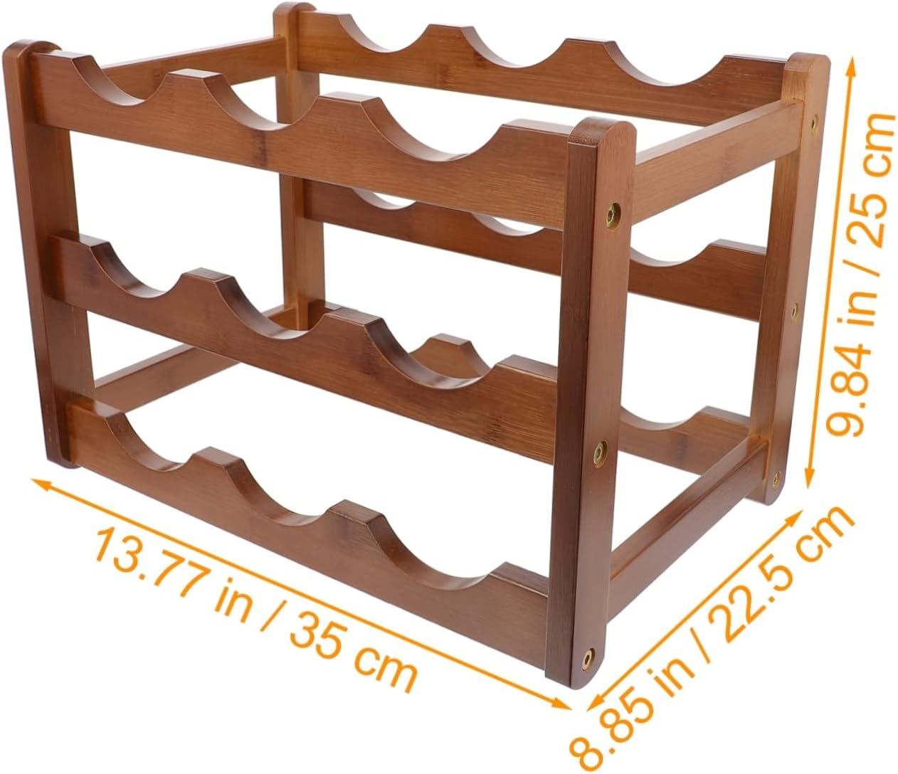 Garneck Home Wine Holder Bamboo Wine Organizer Standing Rack for Shelf Bottle Display Stand
