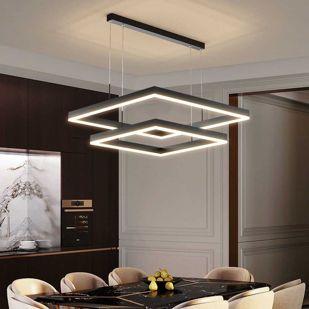 Lustre LED moderne dimmable avec télécommande pour salon chic - 5
