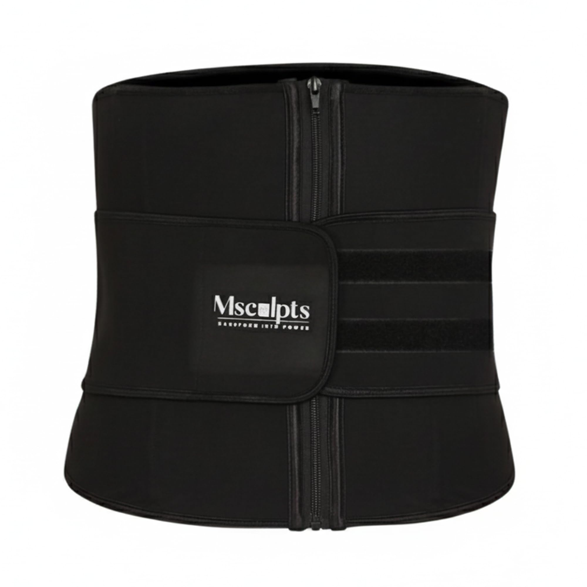 Powerplus Waist Trainer for Women & Men | Heavy Compression Slimming Belt with Front Zipper & Adjustable Velcro | Sweat-Enhancing Tummy Control Shapewear for Workout, Gym & Daily Use-image-10