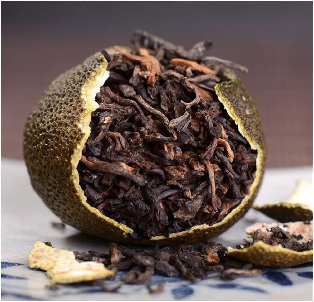 RuXinBB Tea,xiaoqinggan tea Xinhui Supreme Green Mandarin Orange 8 Year Ripened Pu'er Black Tea Gift cans *300g正宗新会天马小青柑8年宫廷级熟普洱茶300克礼品罐装 (6 年宫廷级)