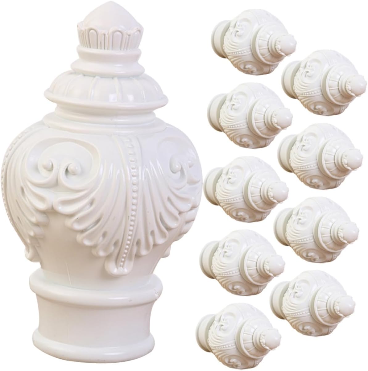 PRETYZOOM 10pcs Curtain Rod End Caps No Drilling Western Curtain Accessories Easy Install Finials for Window Blackout