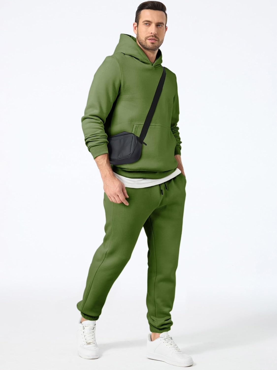 JMIERR Men's 2 Piece Outfits Hoodie Sweatshirt Tracksuit & Joggers Sweatpants Sweatsuit Set - Image 2