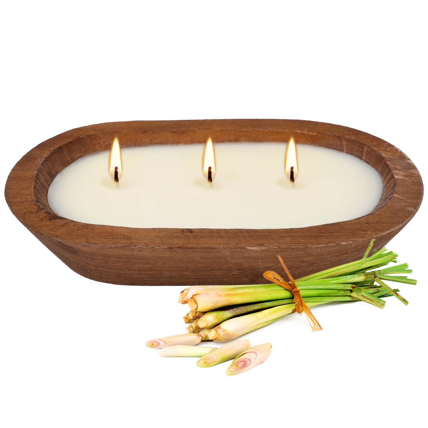 Wfmolcand Citronella Wood Bowl Candle