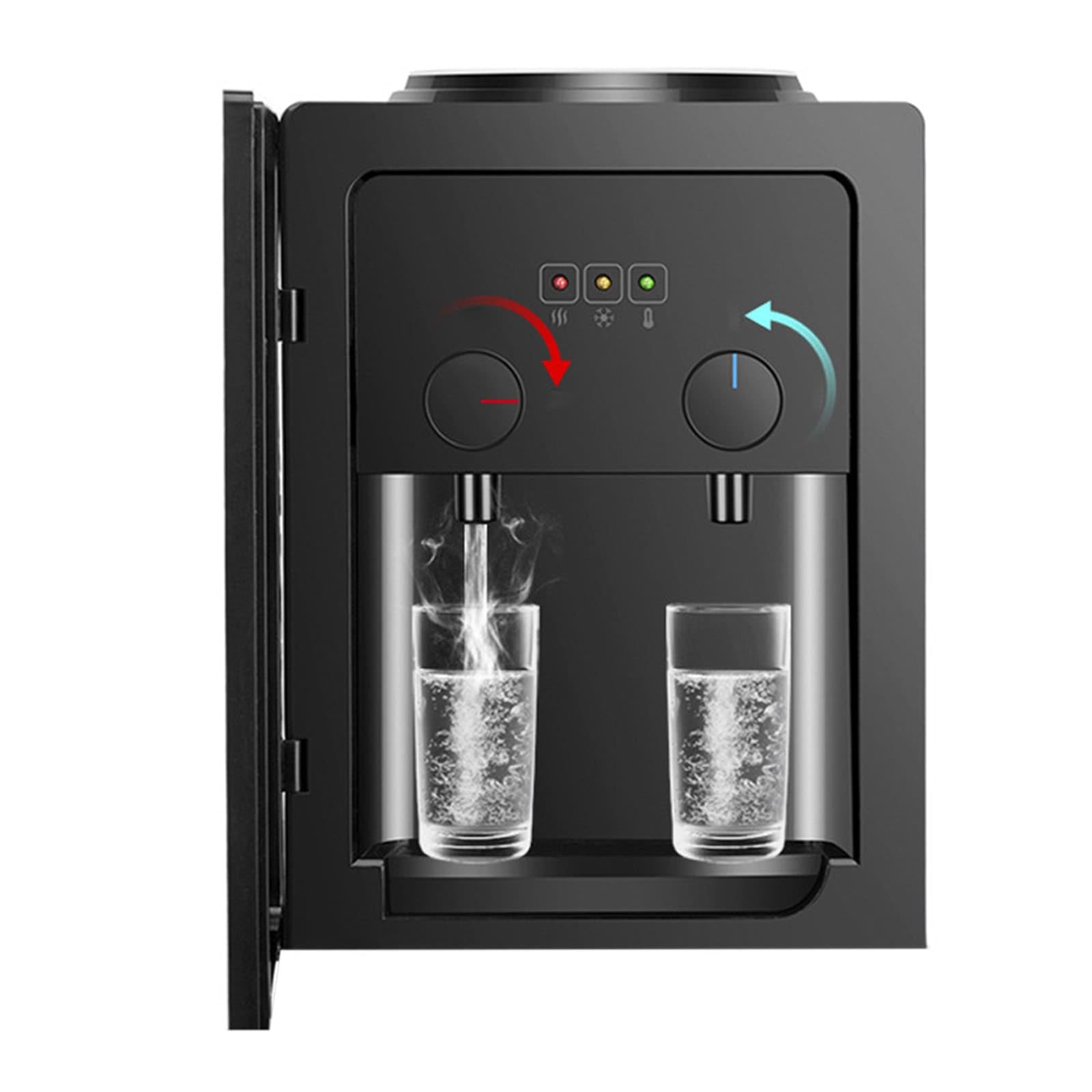 Distributeur d'eau Électrique, 550W Chauffe Rapide 10 Min, Compatible Bonbonnes 3.5L-18L, en PP et Acier Inoxydable, Design Compact, Idéal pour Bureau, Chambre, Salon