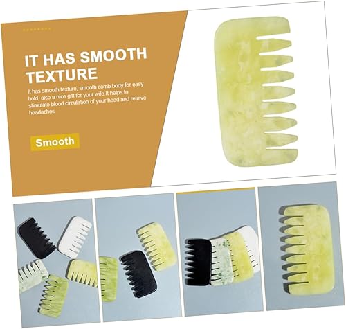 Miniatura 3 de Healeved Peine de masaje peine de jade peine de cuero cabelludo masajeador peine raspador cuero cabelludo herramientas masaje peine pelo gua sha
