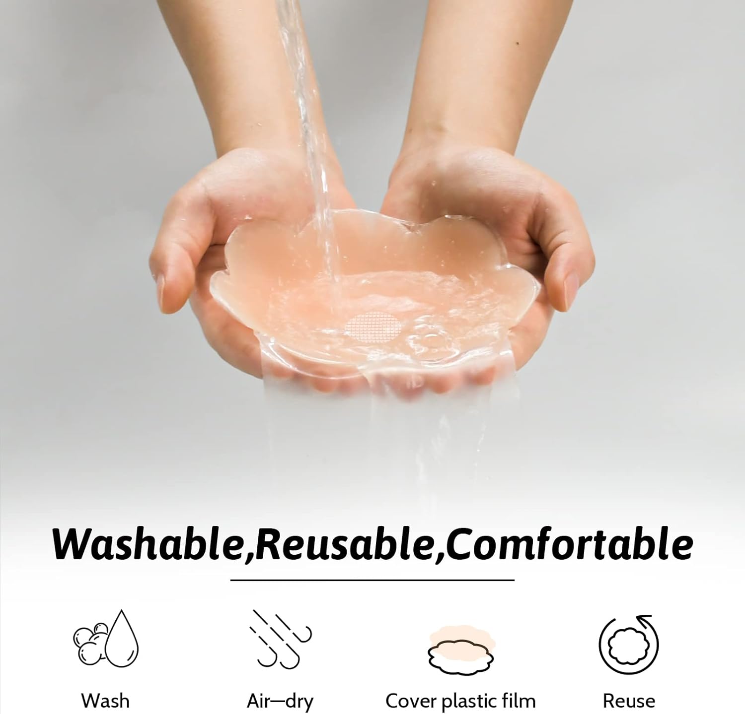 Dealswin Nippleless Covers 5.1inch Silicone Reusable Breast Lift Pasties for A-D Cup - Image 3