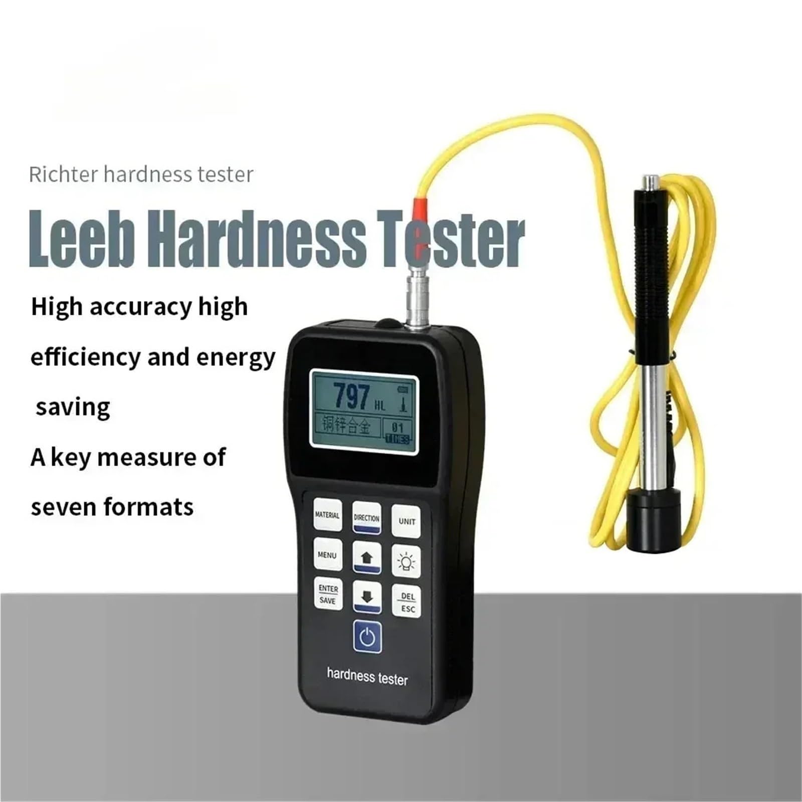 Testkit für hartes Wasser, Digitaler Leeb-Härteprüfer, professioneller tragbarer Härteprüfer for Metall, Edelstahl, Kupfer, Aluminium, HL, HB, HRB, HRC, HRA,Hervorragende Tragbarkeit