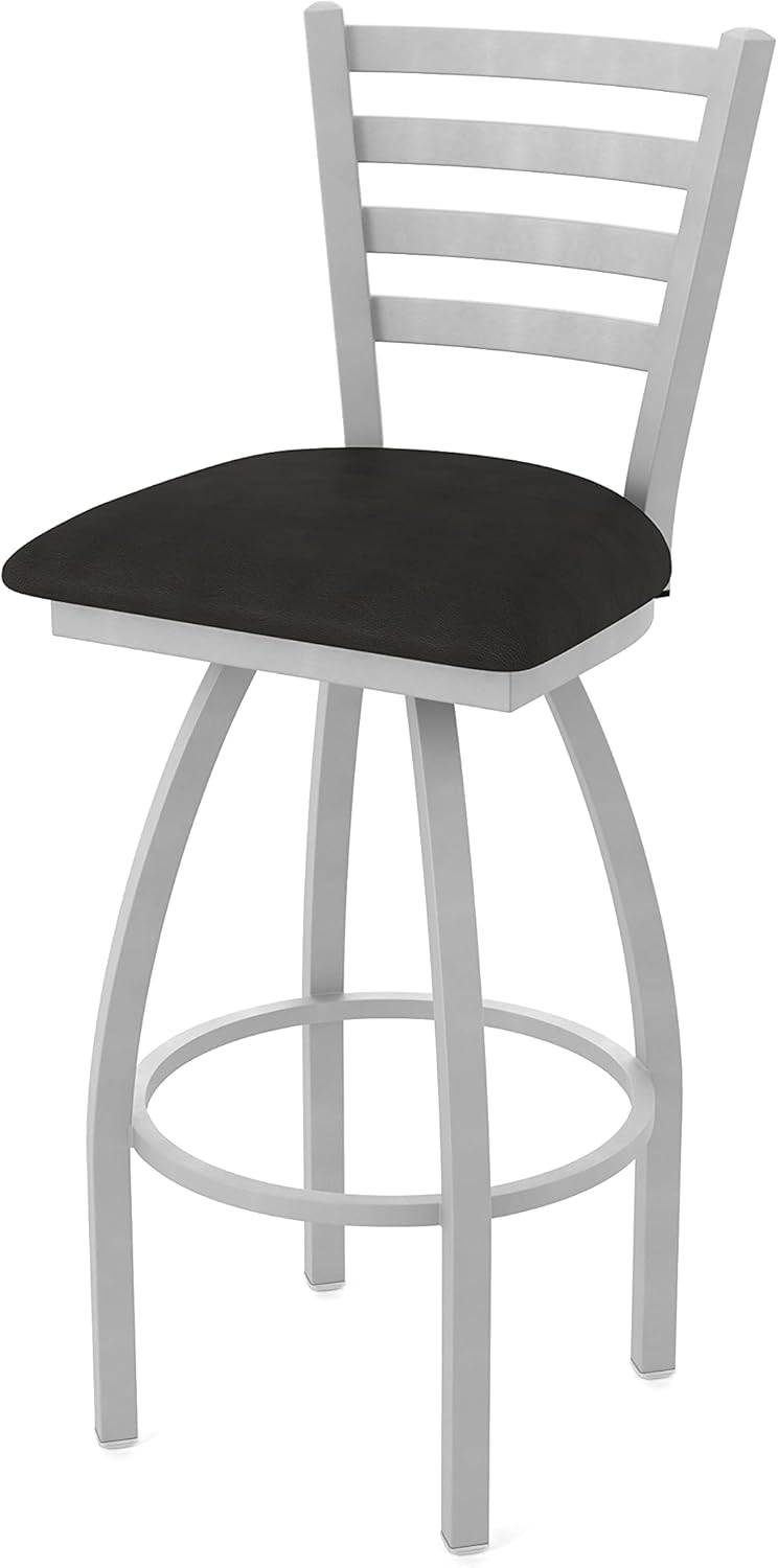 HBS 410 Jackie 30" Swivel Bar Stool with Anodized Nickel Finish and Canter Espresso Seat