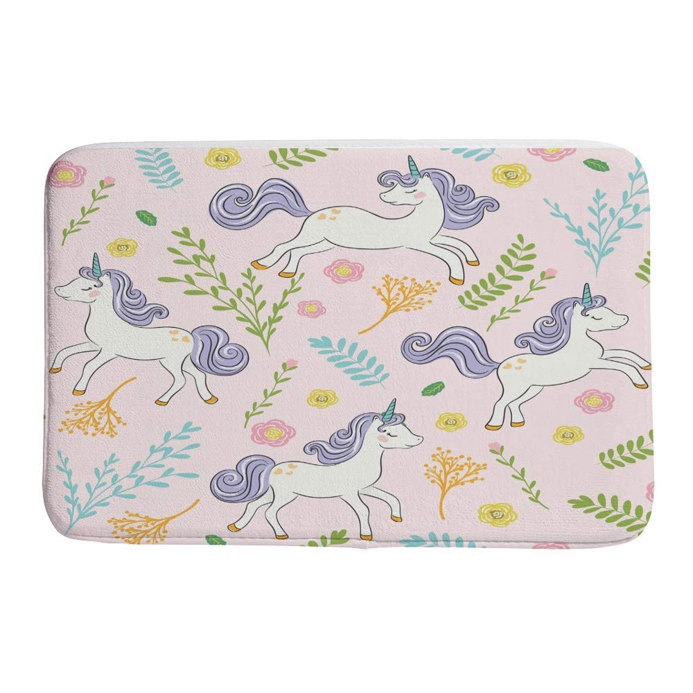 Tapis de bain antidérapant CHEHONG ultra absorbant lavable en machine motif licorne