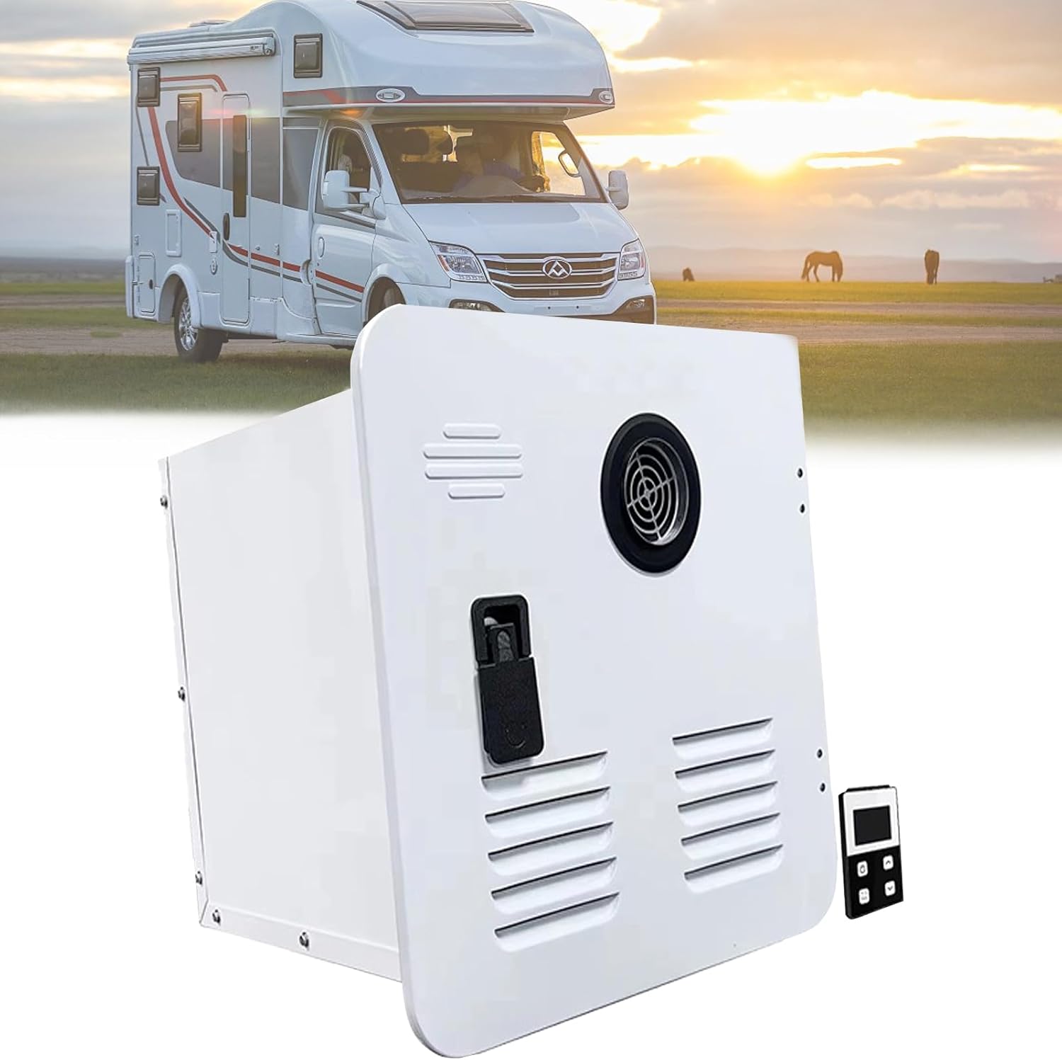 Camper Propane Tankless Water Heater, High-Altitude Low-Water Pressure Thermostatic On Demand Instant Hot Water, Anti-Freeze Easy Retrofit & Standard Door Fit