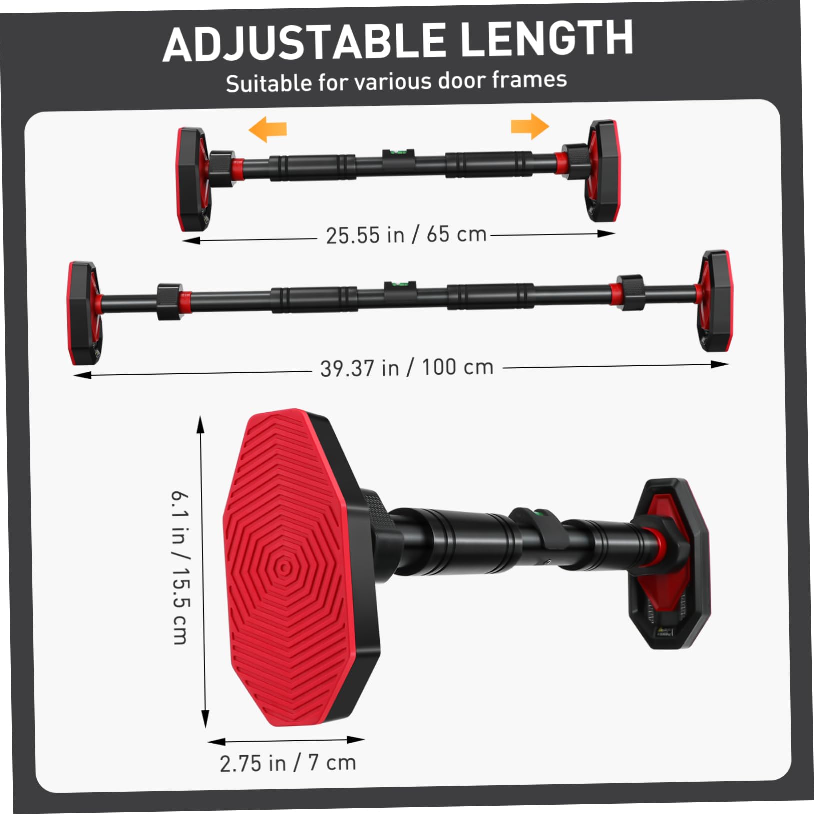 Yardwe Sturdy Steel Door Fitness Bar Wall Mounted Pull-up Bar for Home Workout Accessories