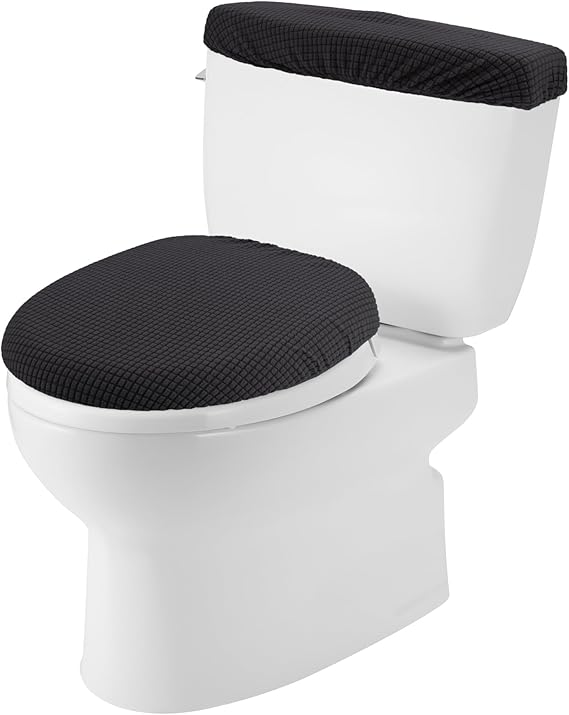 Framendino, Black Toilet Lid Cover and Toilet Tank Cover