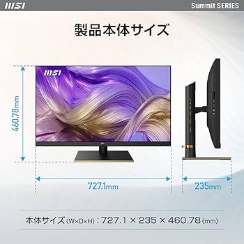 ★MSI ‎Summit MS321UP 32インチ/4K モニター Amazon.co.jp: MSI Summit MS321UP、32インチ、3840×2160(UHD