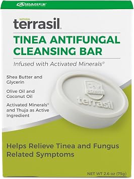 terrasil Tinea Soap for Tinea Versicolor Relief, Soothing Care & Relief of Itchy, Irritated Skin, Dermatologist Tested, Hypoallergenic Approved - Natural Antifungal Soap Bar 75g