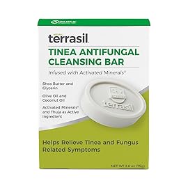 terrasil Tinea Soap for Tinea Versicolor Relief, Soothing Care & Relief of Itchy, Irritated Skin, Dermatologist Tested, Hypoallergenic Approved - Natural Antifungal Soap Bar (75g)