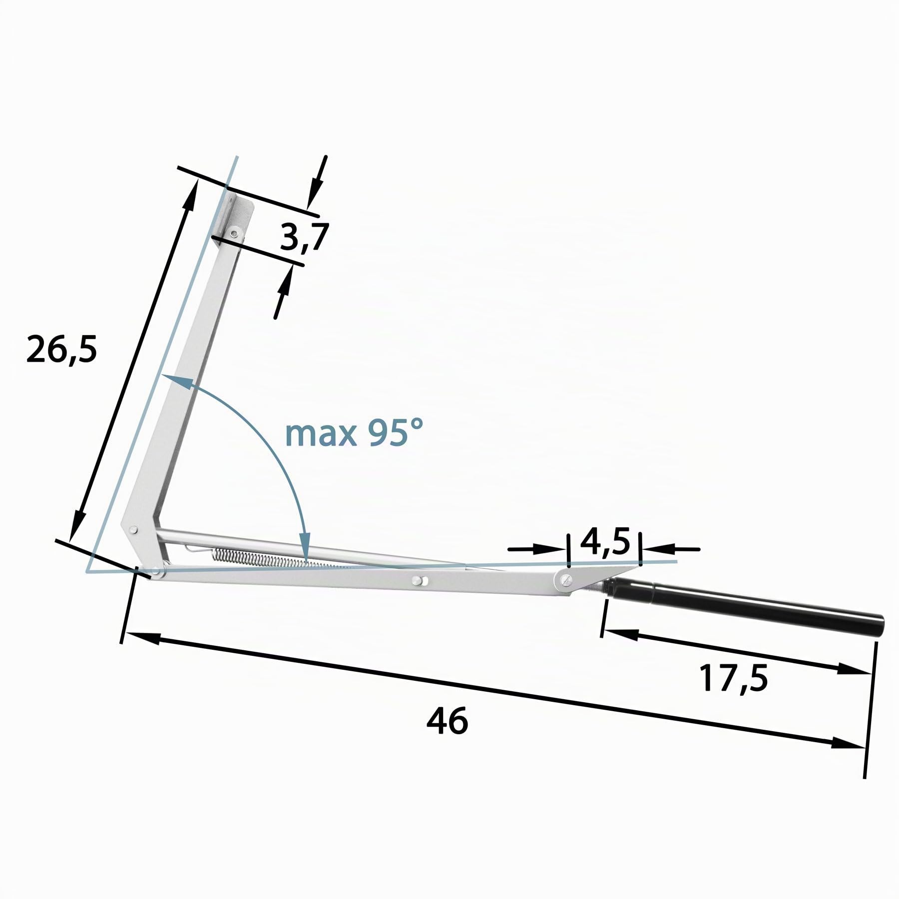 tectake® Aprifinestra Automatico per Serra 32x4,5x5 cm, Aprifinestra per Apertura e Chiusura Automatica, Comando Termico, senza Batterie, Capacità sollevamento 7kg, Altezza sollevamento 40cm - Argento