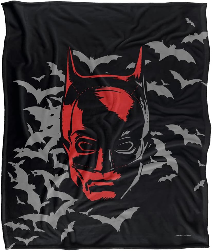 The Batman (2022) Blanket, The Batman Mask Silky Touch Super Soft Throw Blanket 50" x 60"