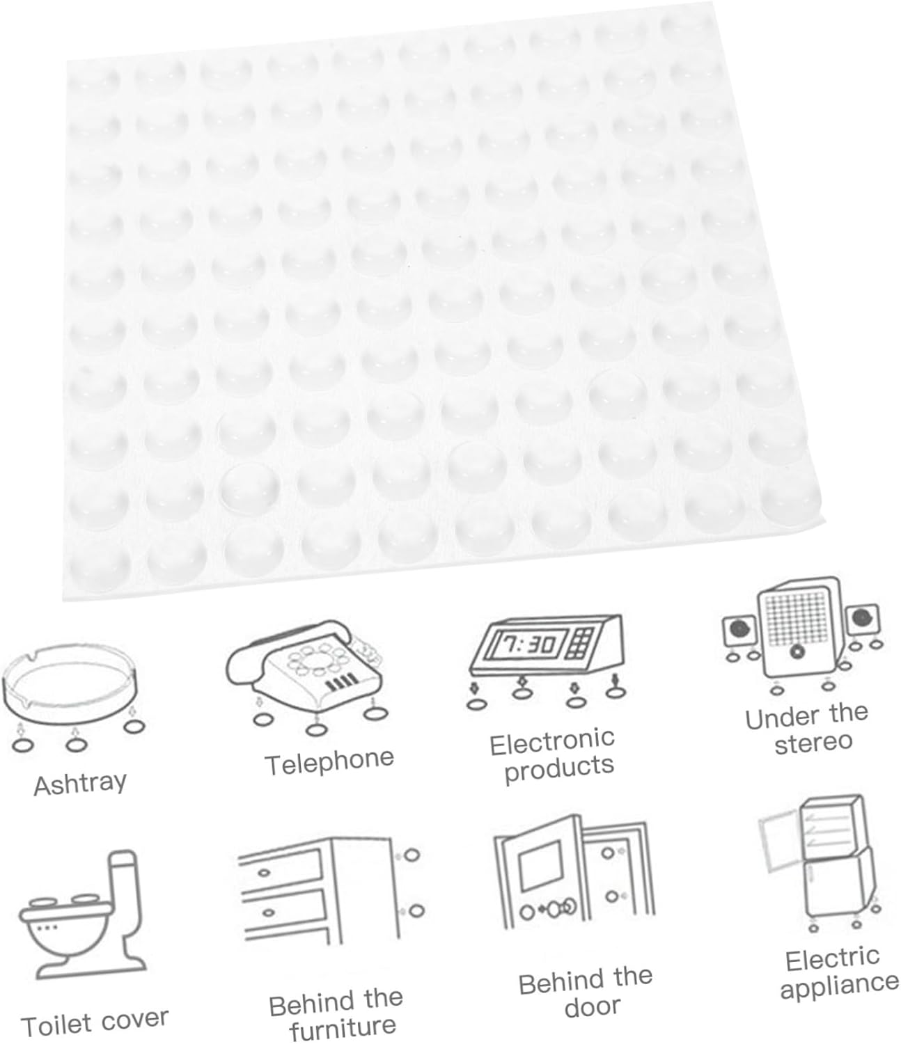 100pcs Cabinet Door Bumpers Self Adhesive Dampening Bumper Pads for Furniture Visually Impaired Aid