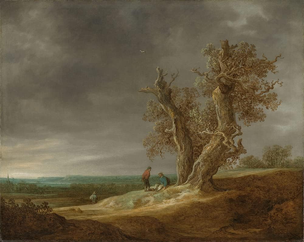 ArtDirect Landscape with Two Oaks (1641) 20x16 UnFramed Museum Art Print Poster Ready for Framing by Jan van Goyen (Dutch, 1596-1656)