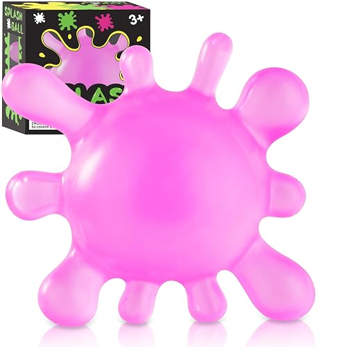 Stress Cube Stress Ball, Splat-Tastic Squishy Toy Stress Balls for Adults, Squeeze Sensory Balls Fidget Toys for Kids, Fidget Cube Sensory Balls Stress Stress Splat Toys Anxiety Relief (Pueple, 1)
