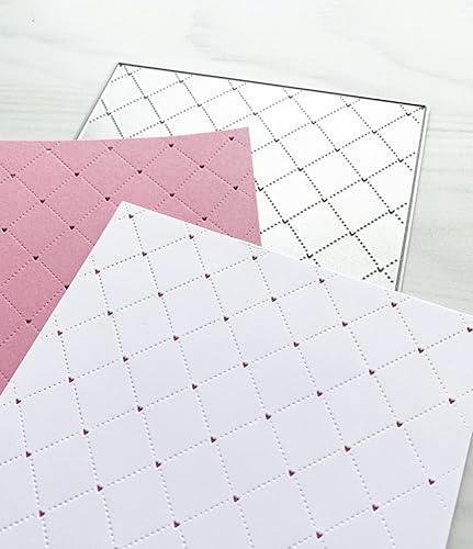 Miniatura 5 de Troqueles de metal rectangulares con agujero de corazón, agujero de rombo con fondo rectángulo, plantillas cortadas para álbumes de recortes,